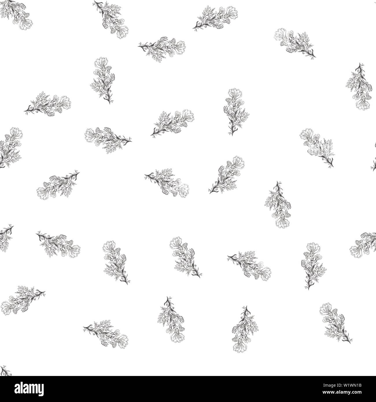Seamless pattern with wildflowers on white background for print design ...