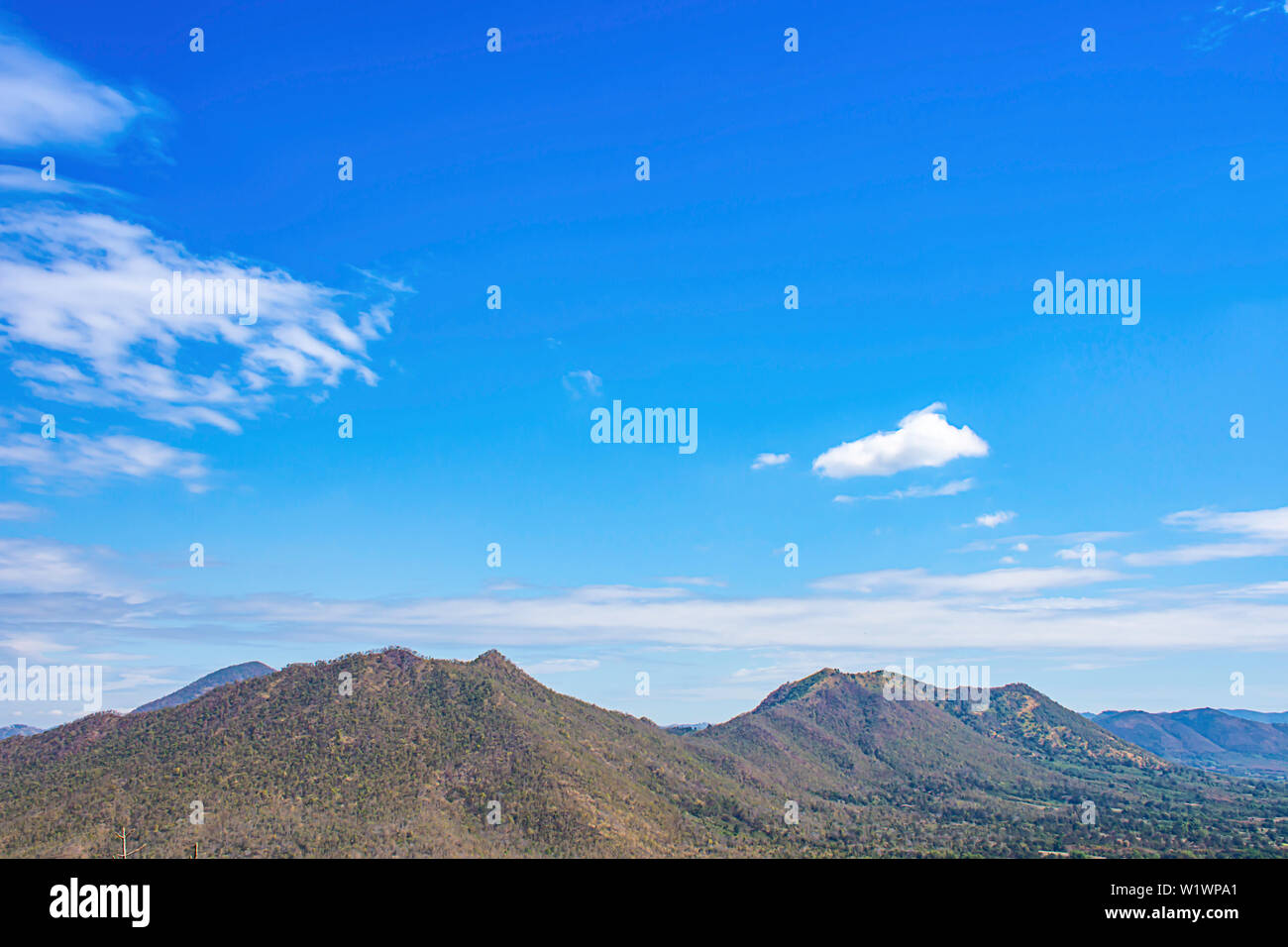 The beauty of mountains and sky at Phu Thok , Loei in Thailand. Stock Photo