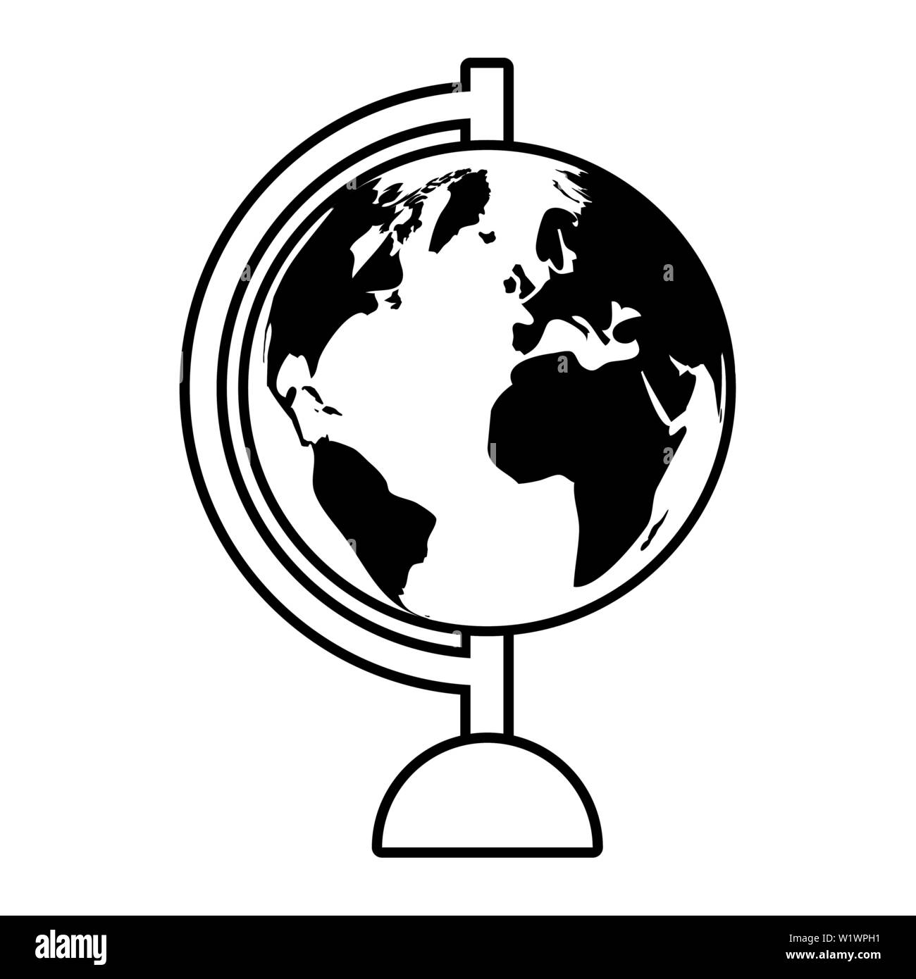 supply school globe map on white background Stock Vector Image & Art ...