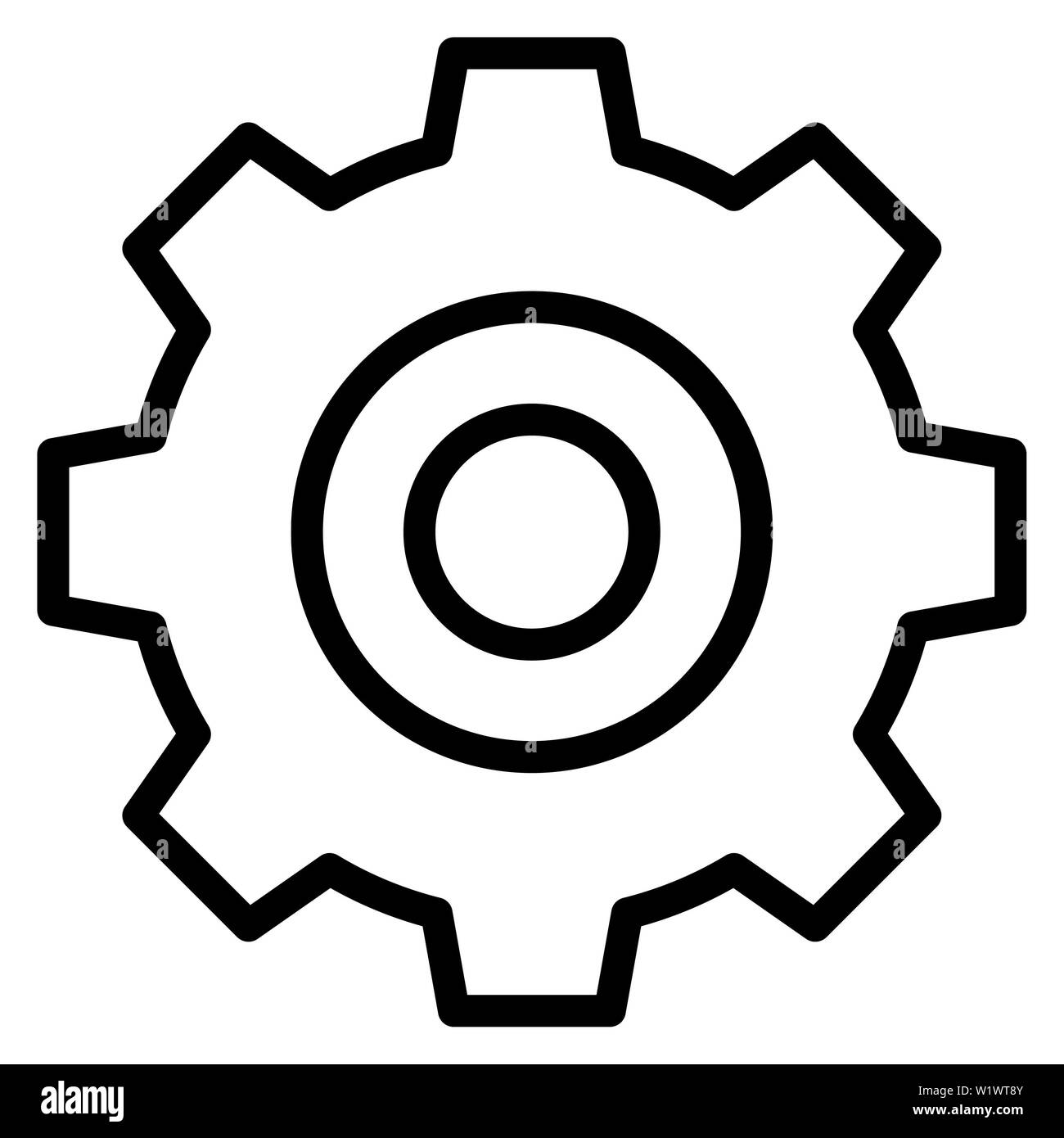 Gear Icon, Vector Illustration,User Interface Outline Stock Photo