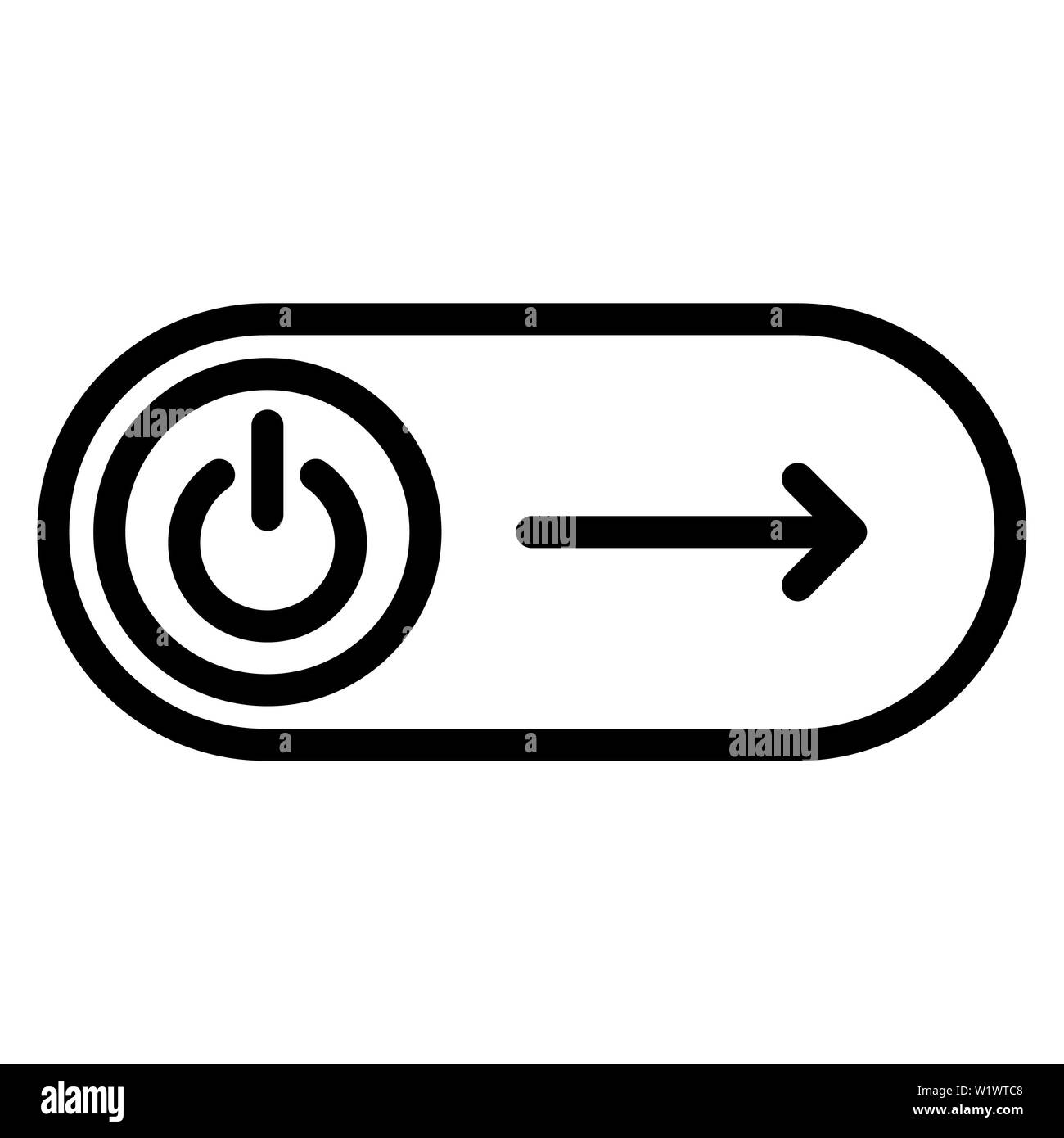 Switch Off Icon, Vector Illustration,User Interface Outline Stock Photo