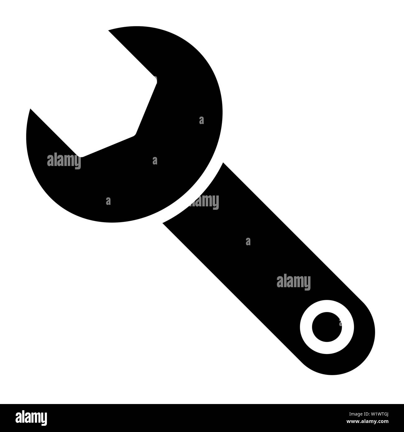 Wrench Icon, Vector Illustration,User Interface Glyph Stock Photo
