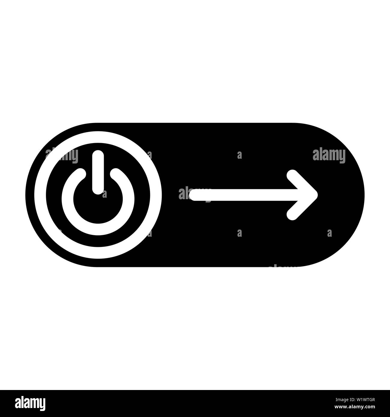 Switch Off Icon, Vector Illustration,User Interface Glyph Stock Photo