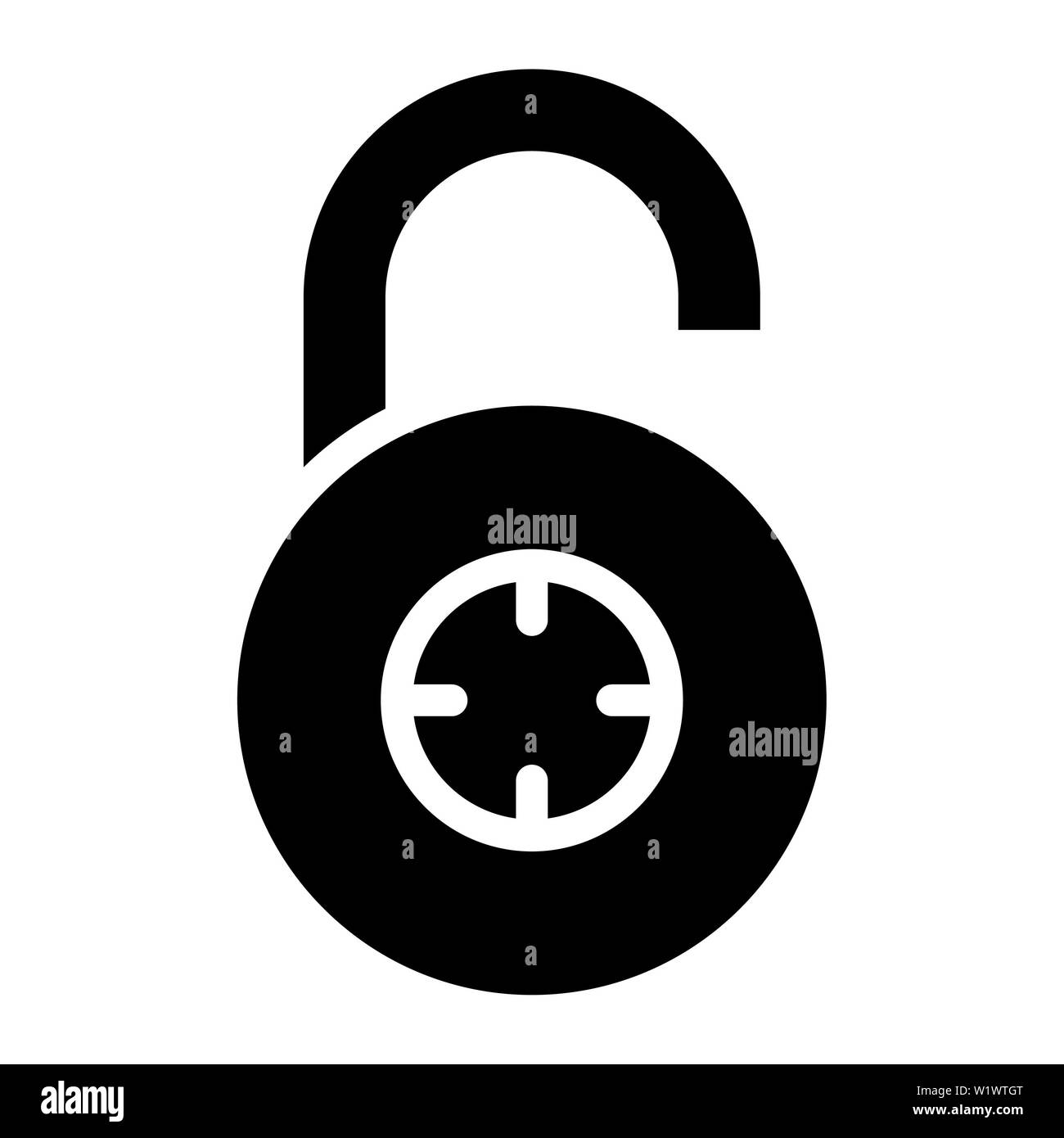 Unlock Icon, Vector Illustration,User Interface Glyph Stock Photo