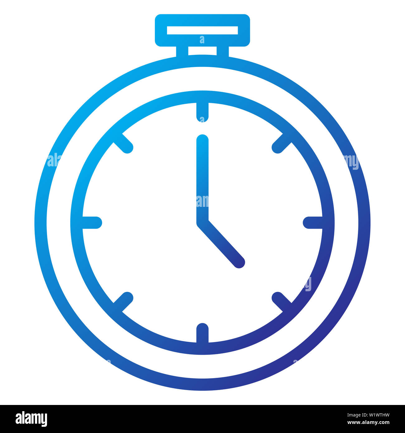 Clock Icon, Vector Illustration,User Interface Colour Outline Stock ...