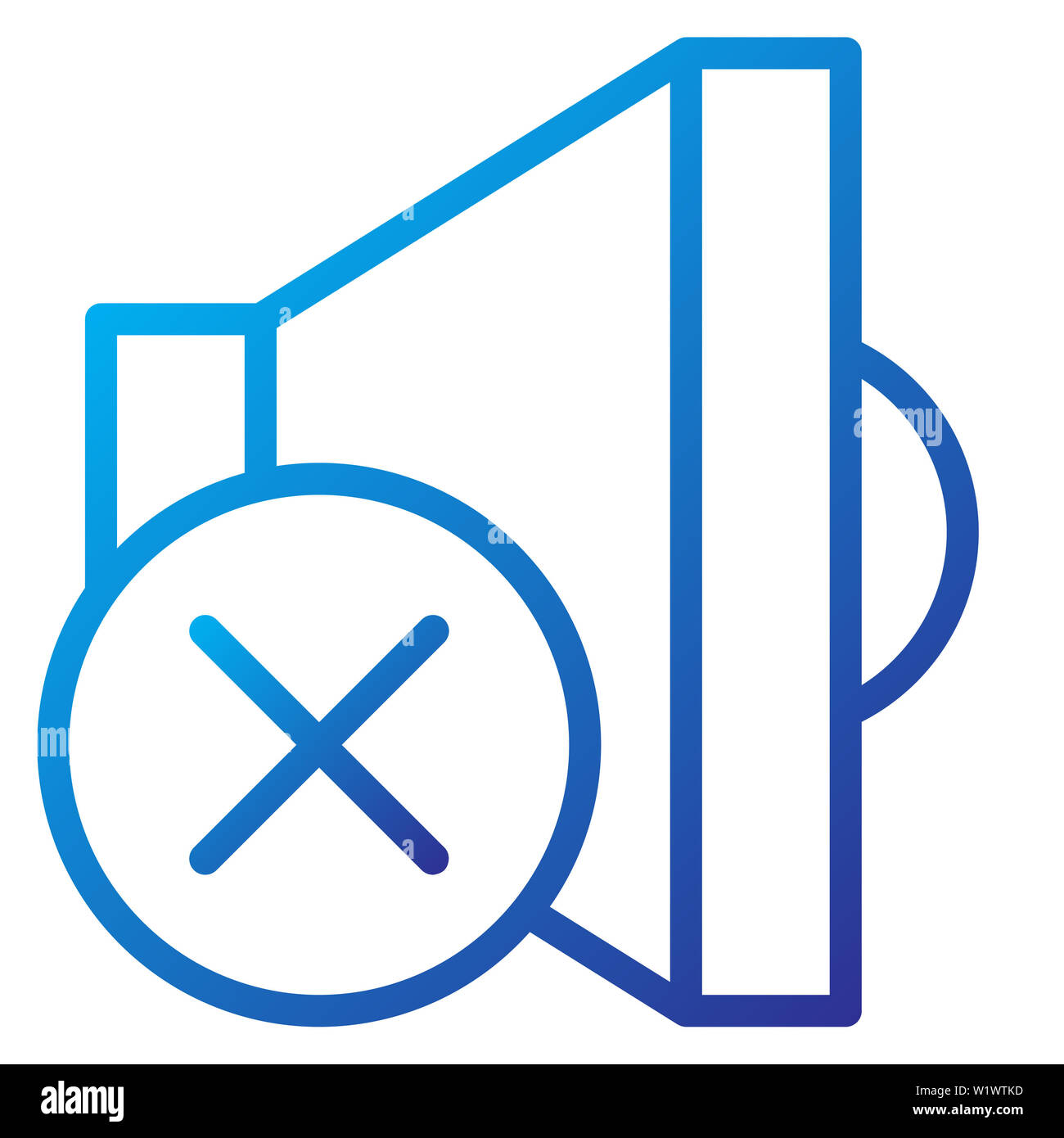 Mute Icon, Vector Illustration,User Interface Colour Outline Stock