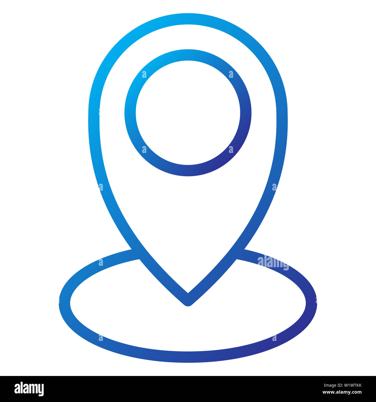 Location Icon, Vector Illustration,User Interface Colour Outline Stock Photo