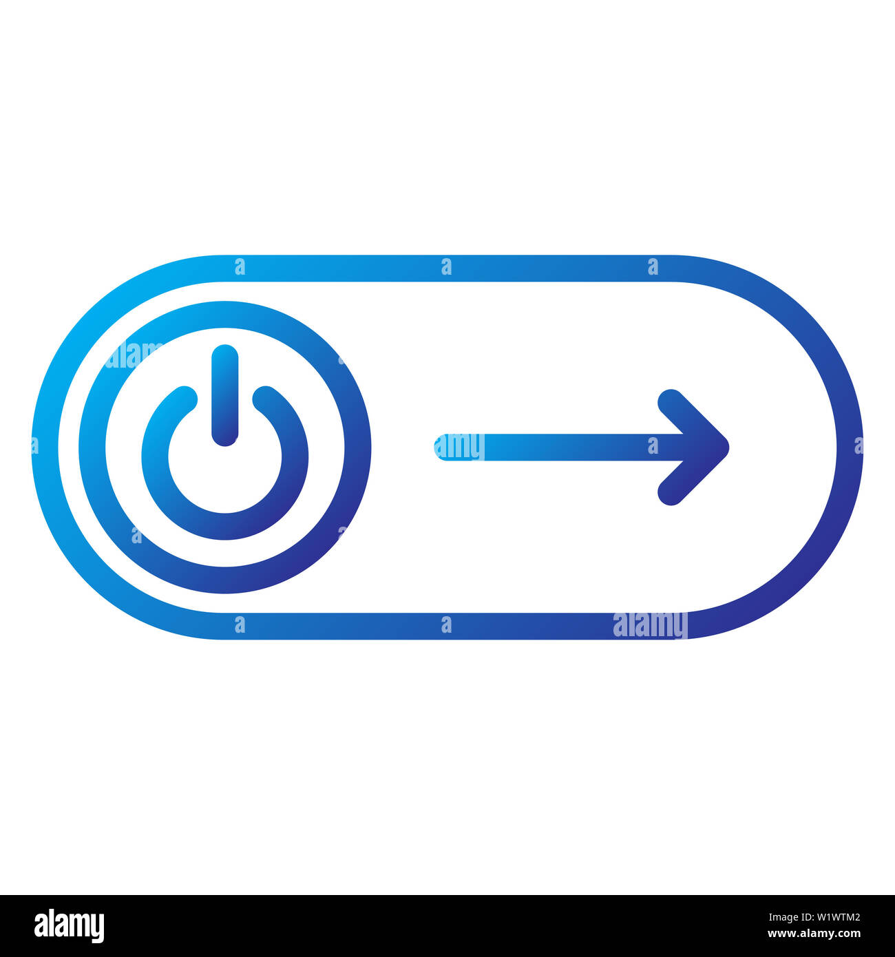 Switch Off Icon, Vector Illustration,User Interface Colour Outline Stock Photo