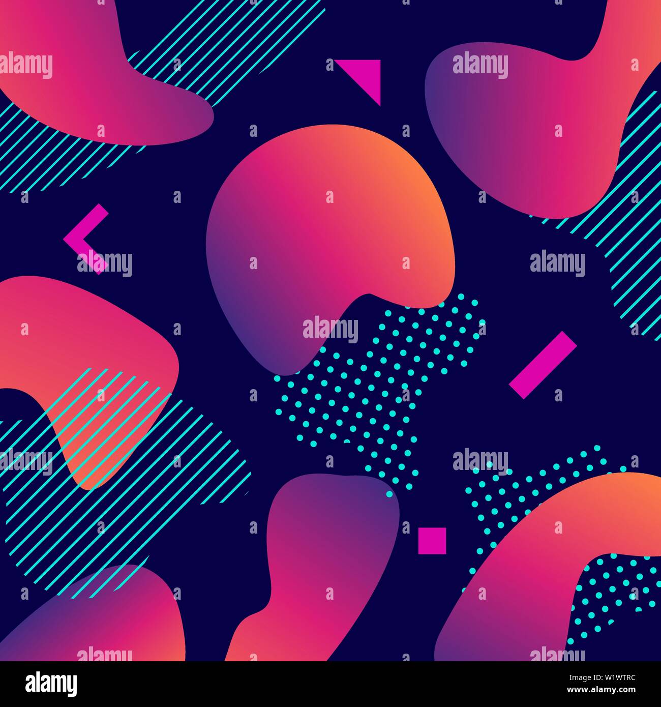 Liquid Color Background Design With Trendy Shapes Composition