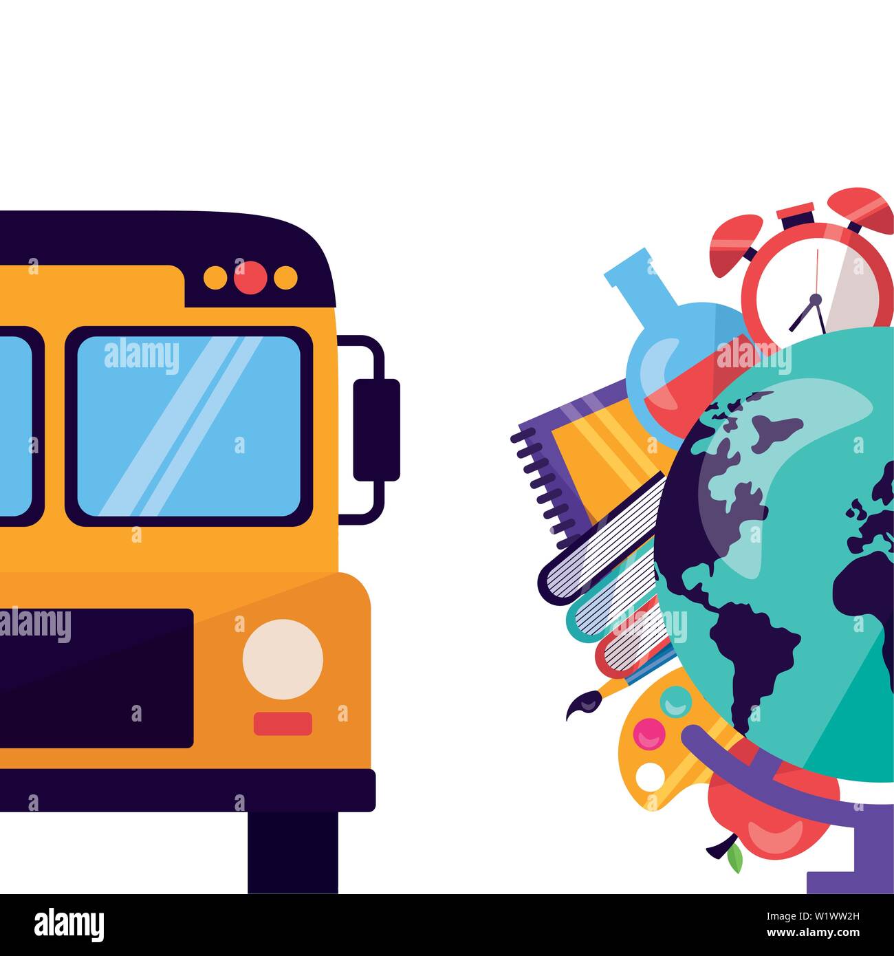 back to school flat design Stock Vector Image & Art - Alamy