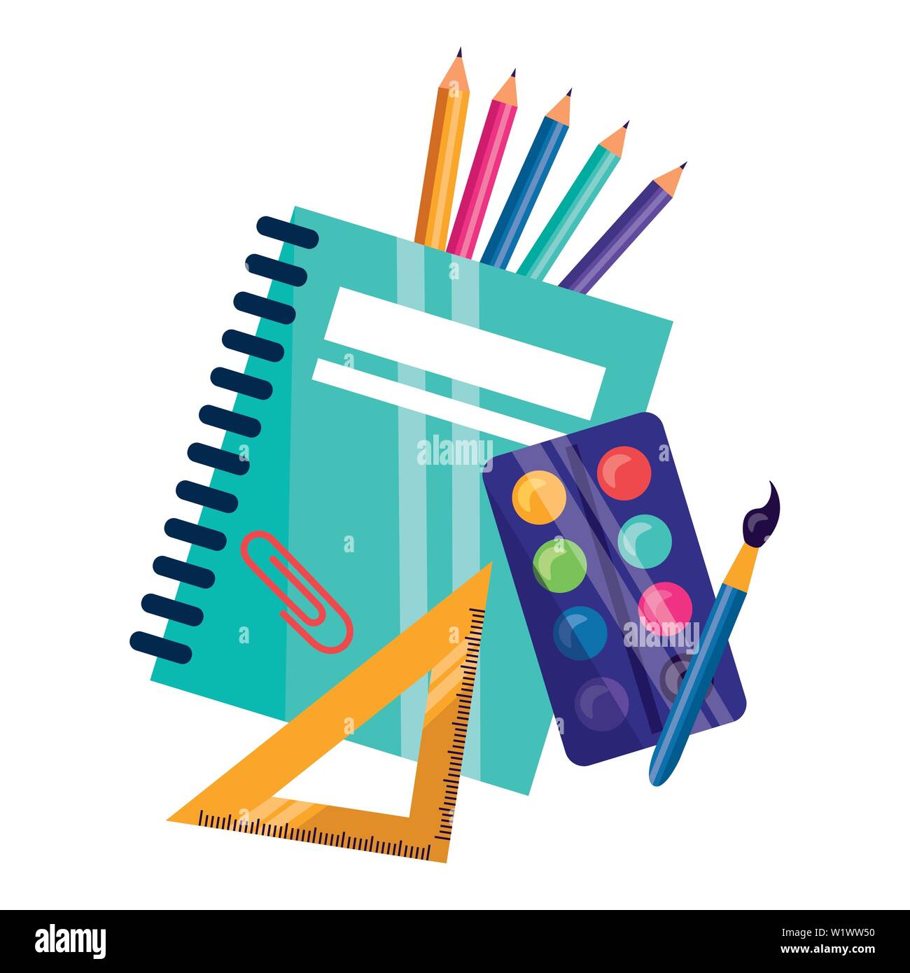 back to school flat design Stock Vector Image & Art - Alamy