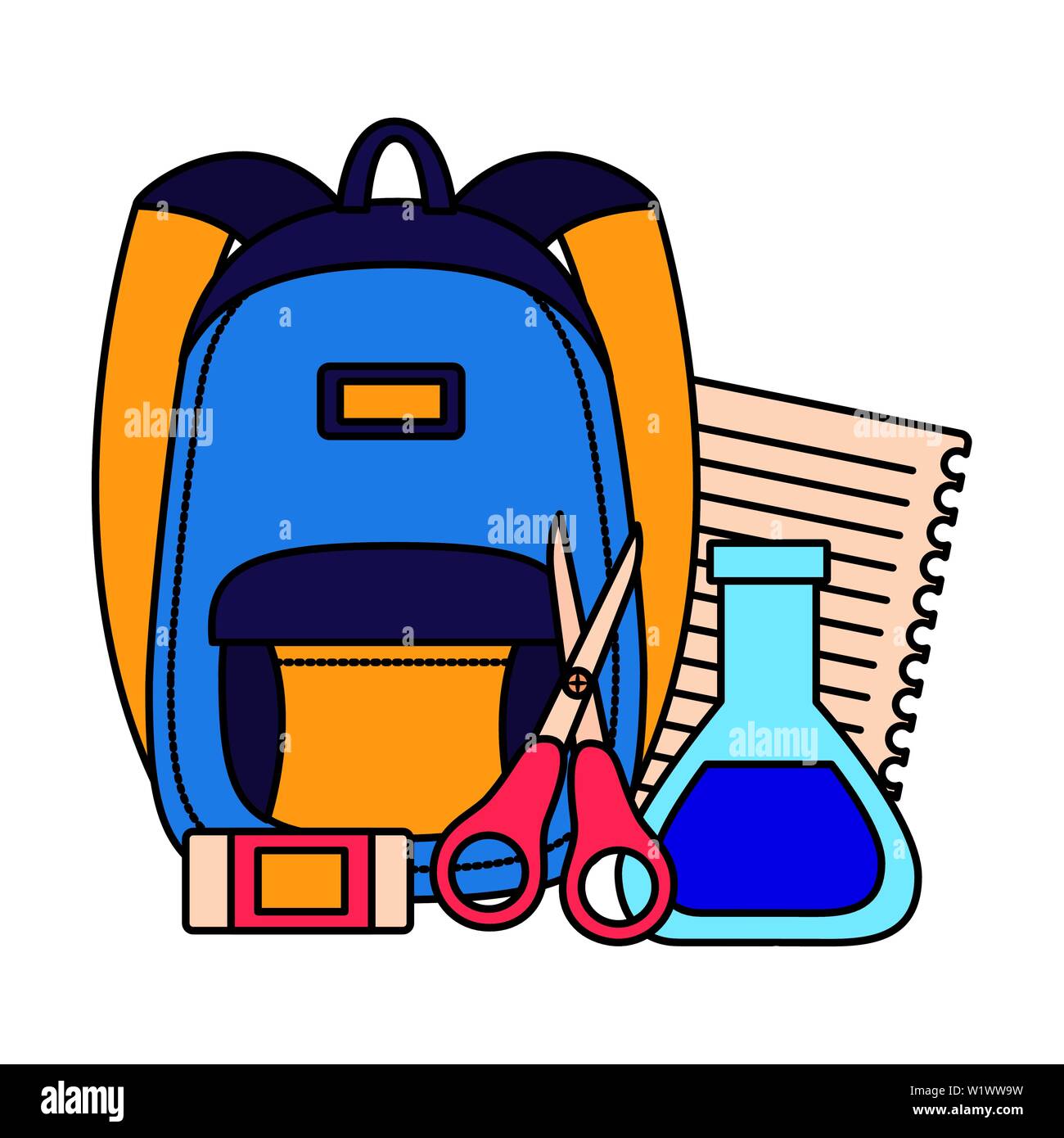 back to school flat design Stock Vector Image & Art - Alamy