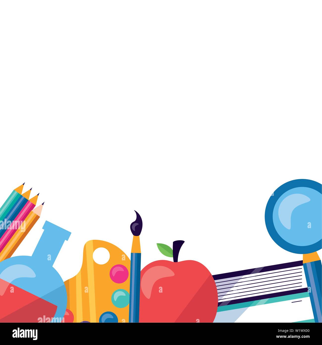 back to school flat design Stock Vector Image & Art - Alamy