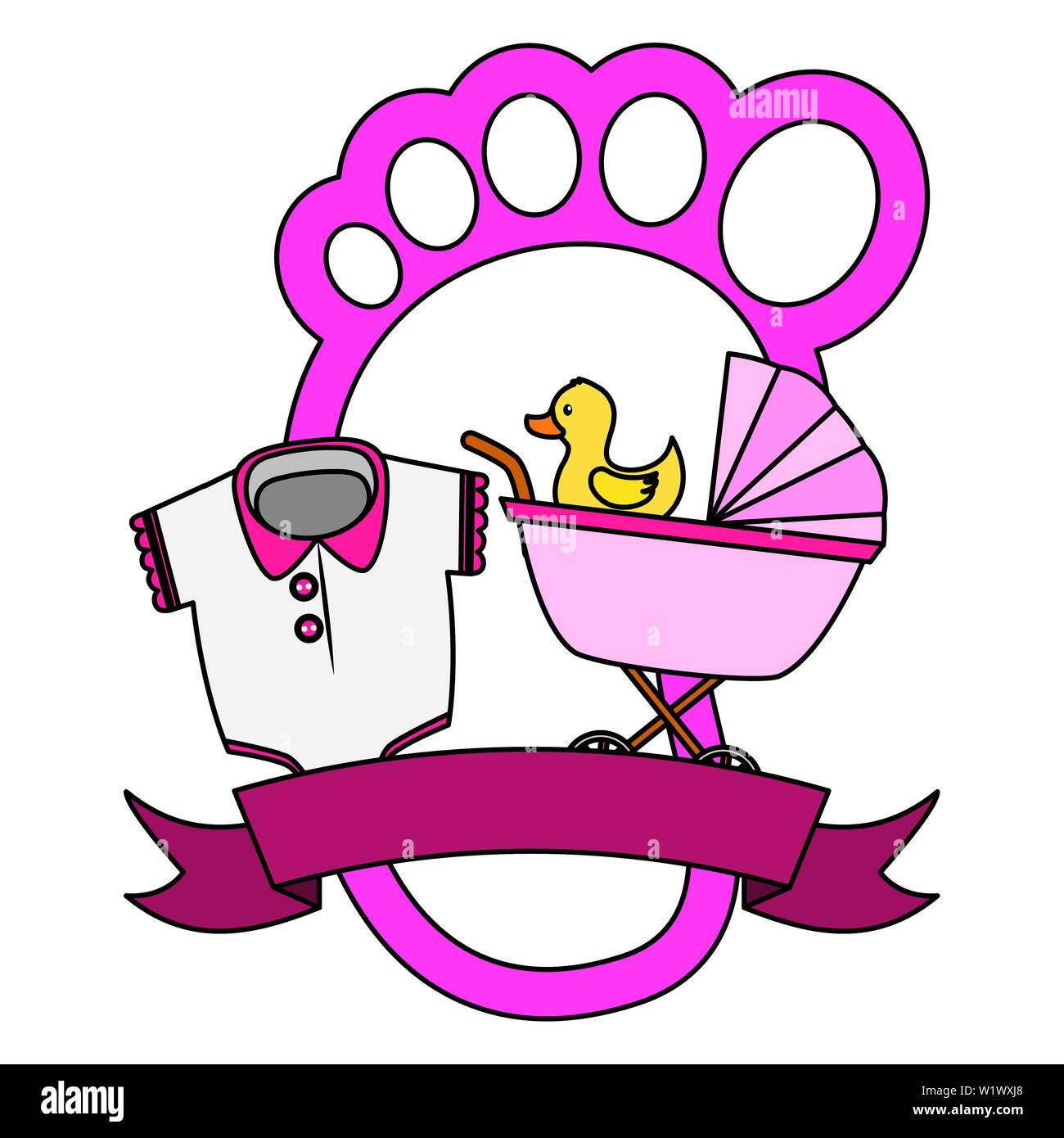 girl decoration baby shower card Stock Vector Image & Art - Alamy