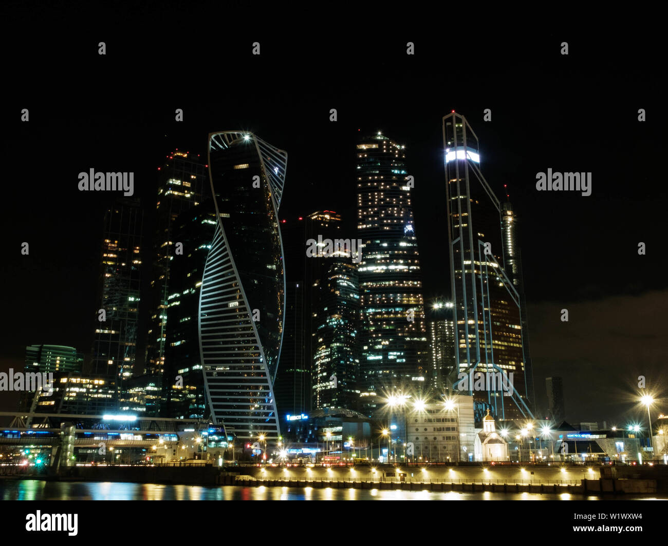 Moscow Russia 30 March 2019 Moscow City International Business Centre During Earth Hour 2019 Worldwide Movement With Partly Turned Off Illuminatio Stock Photo Alamy