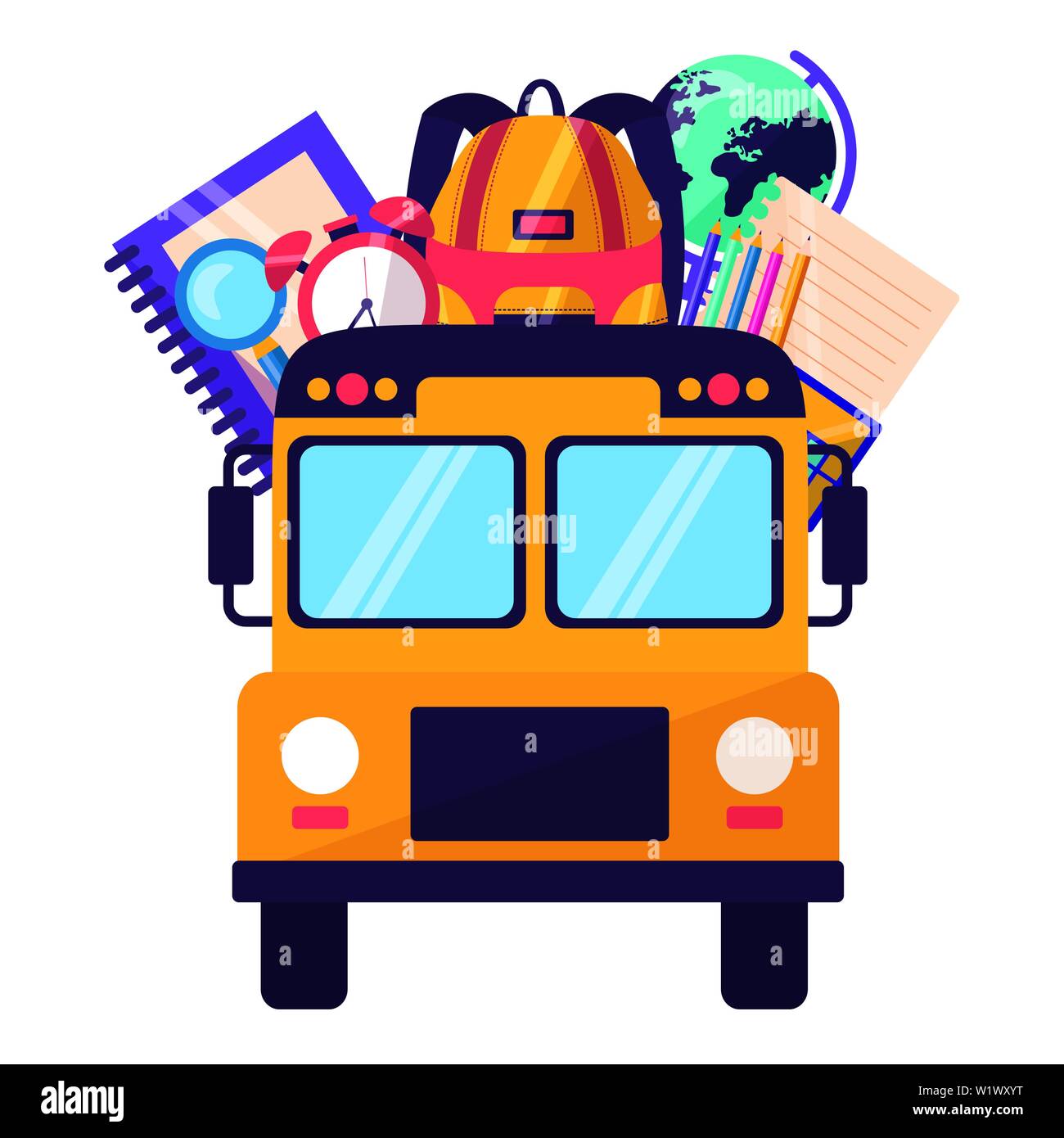 back to school flat design Stock Vector Image & Art - Alamy