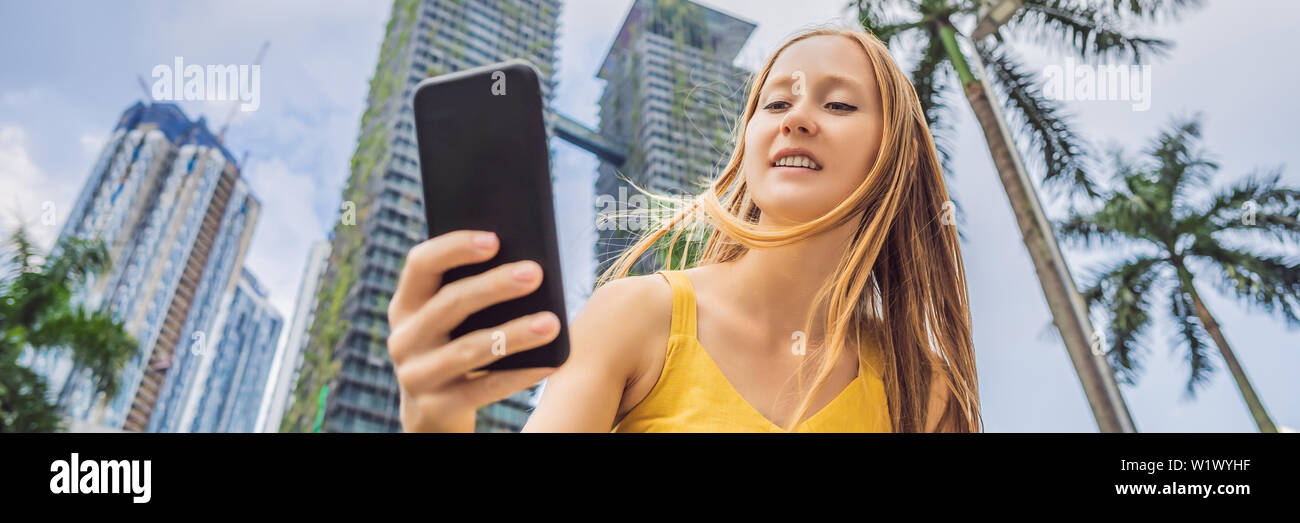 Woman Tourist Using Navigation App On The Mobile Phone Navigation