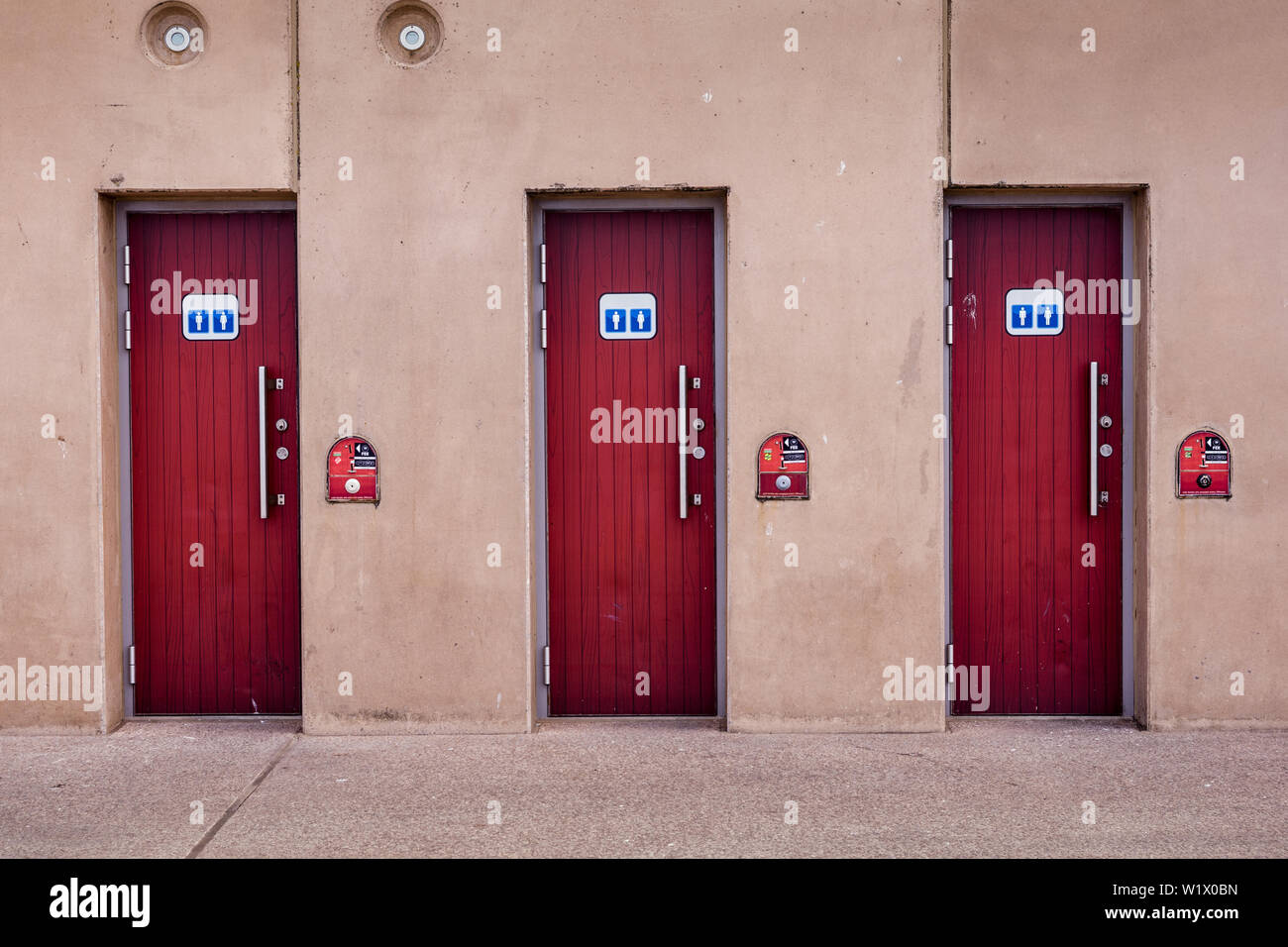 Coin operated public toilets on Blackpool Promenade Stock Photo Alamy