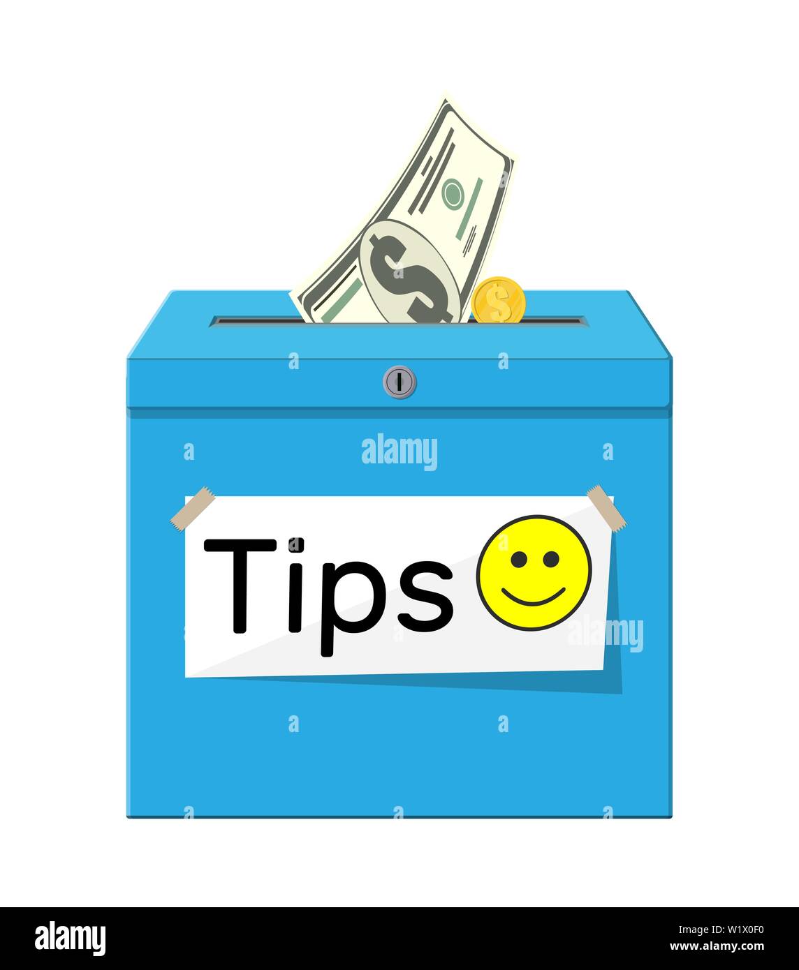 Blue tip box full of cash Stock Vector Image & Art Alamy