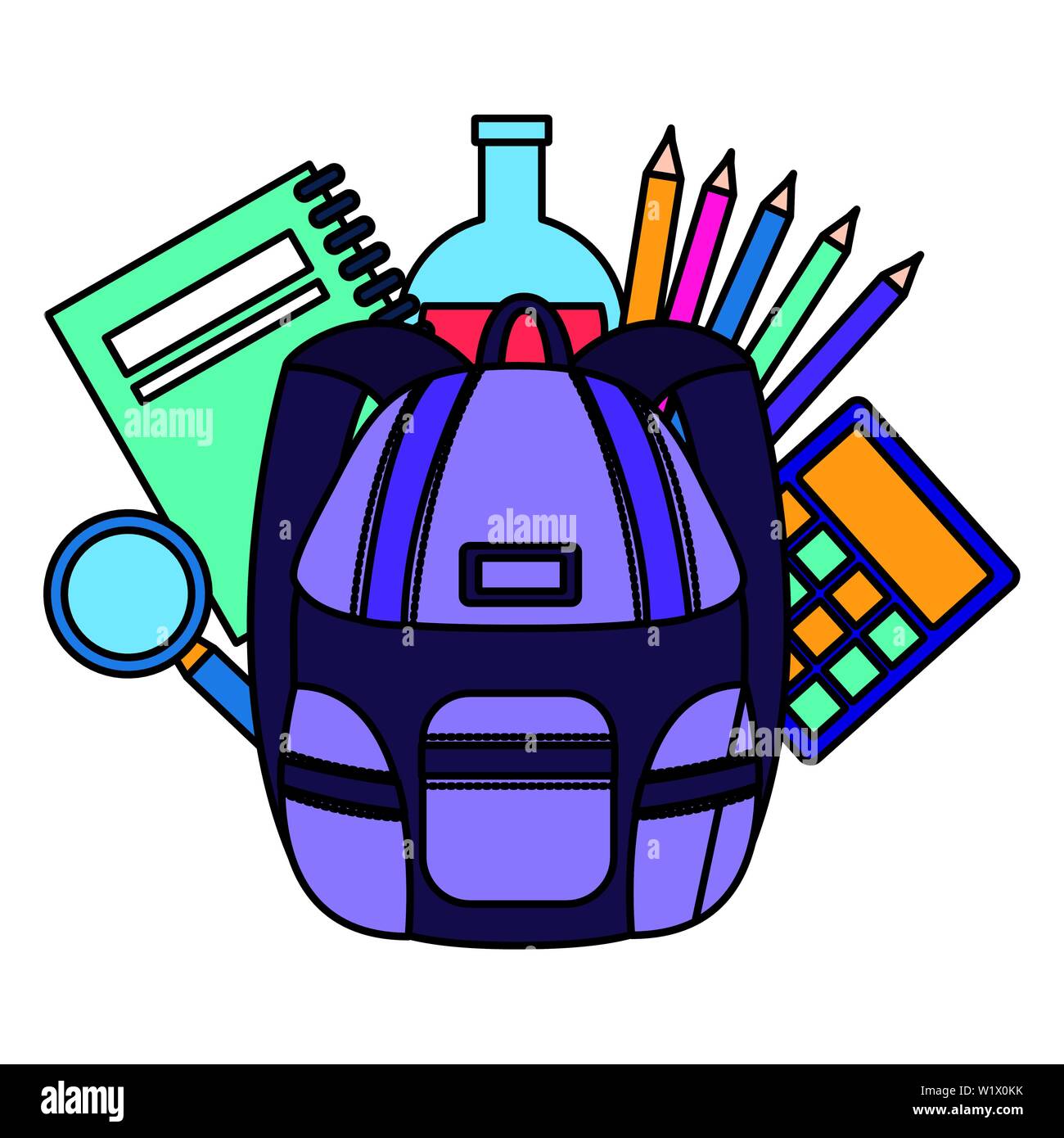 back to school flat design Stock Vector Image & Art - Alamy
