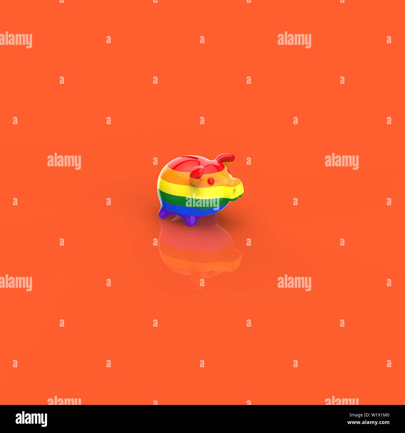 Piggy bank - 3D Illustration Stock Photo - Alamy