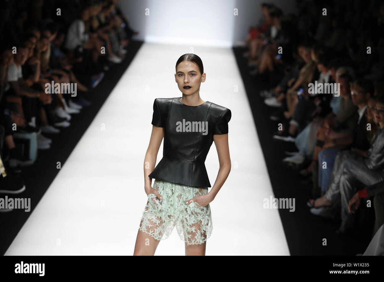 Berlin, Germany. 03rd July, 2019. The photo shows models on the catwalk with the collections spring/summer 2020 of the designer Atelier Michalsky at Mercedes-Benz Fashion Week. Credit: Simone Kuhlmey/Pacific Press/Alamy Live News Stock Photo