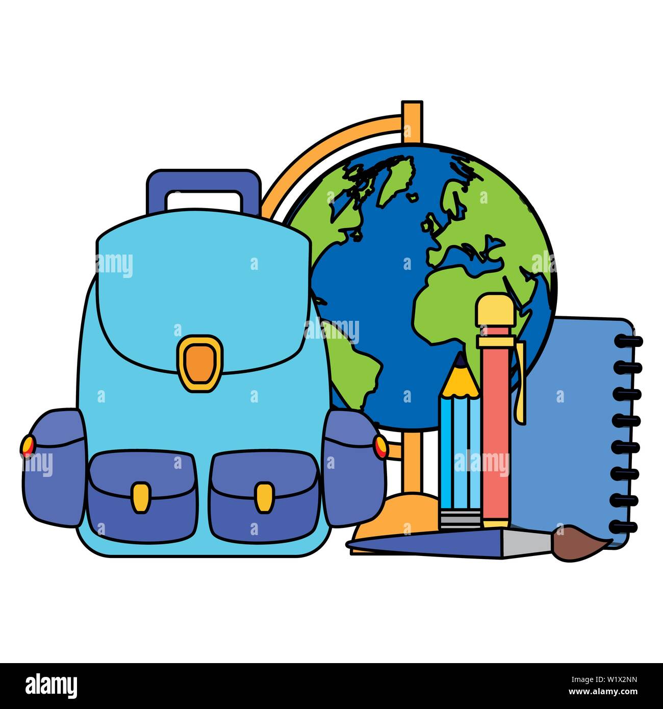 back to school flat design Stock Vector Image & Art - Alamy