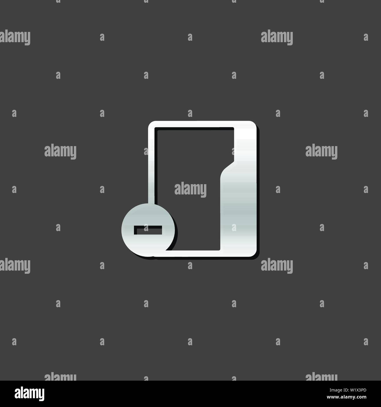 Folder icon in metallic grey color style. Computer files binder Stock