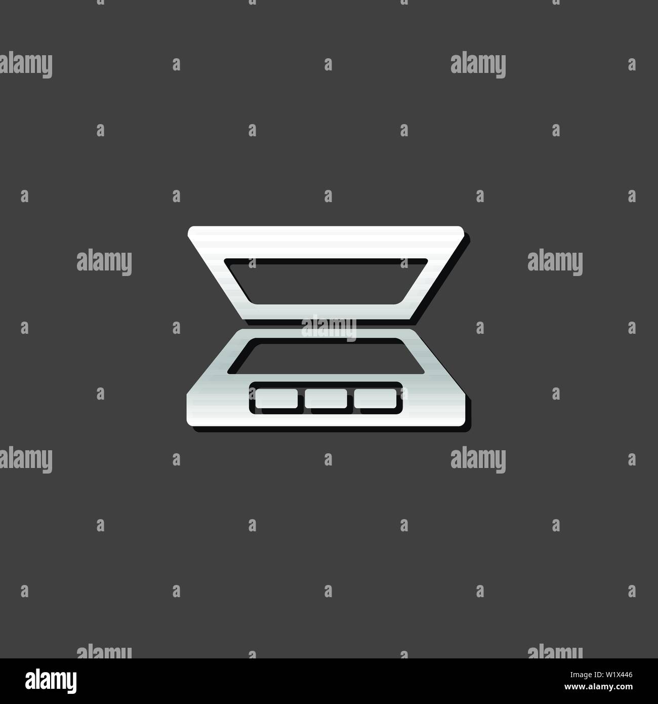 Scanner icon in flat style color. Electronic business document Stock ...