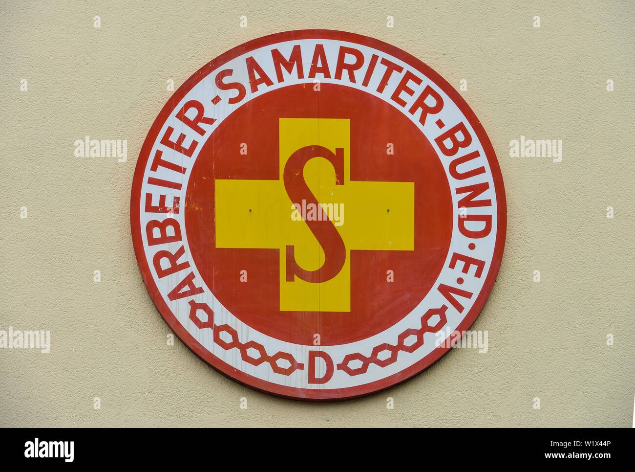 Logo Arbeiter-Samariter-Bund, ASB, Federal Office, Cologne, North Rhine-Westphalia, Germany Stock Photo
