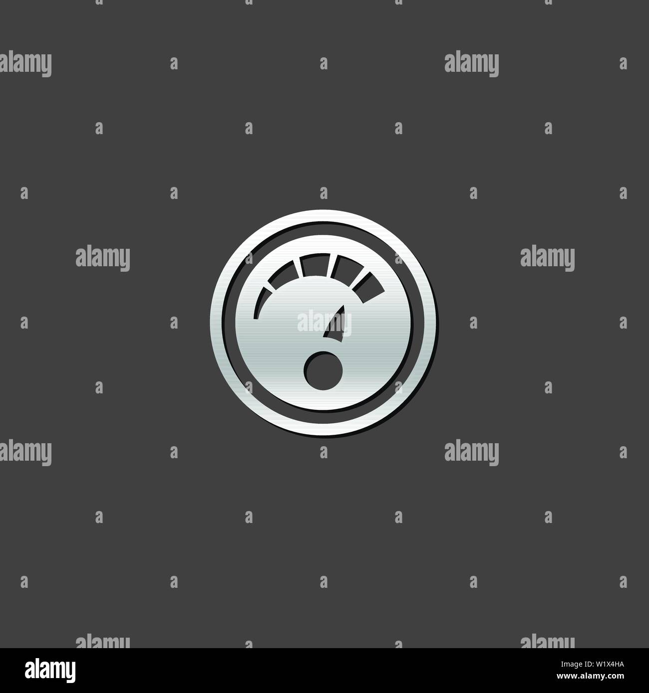 Dashboard icon in metallic grey color style.Control panel odometer