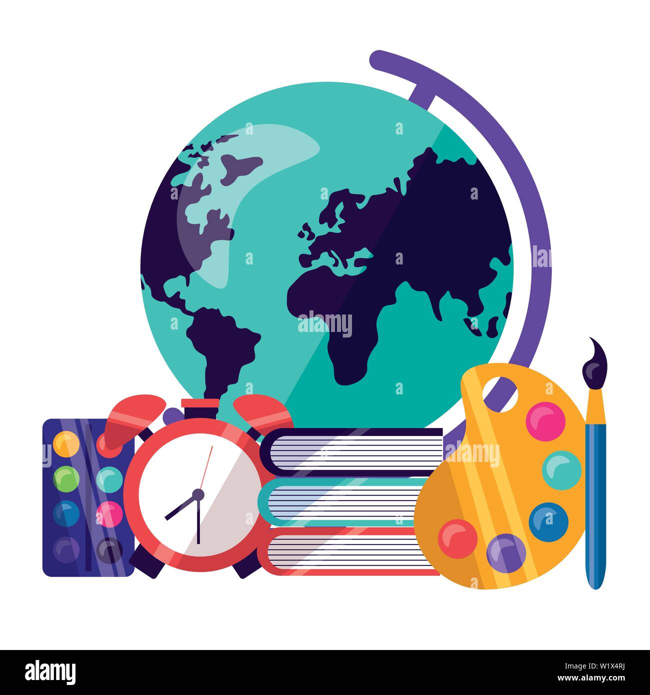 back to school flat design Stock Vector Image & Art - Alamy