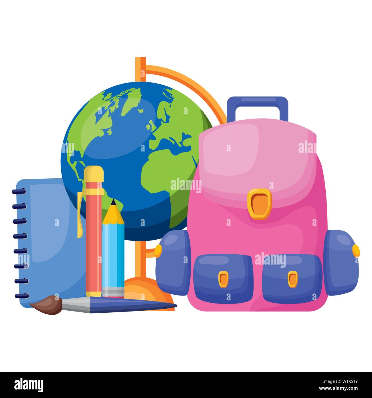 back to school flat design Stock Vector Image & Art - Alamy