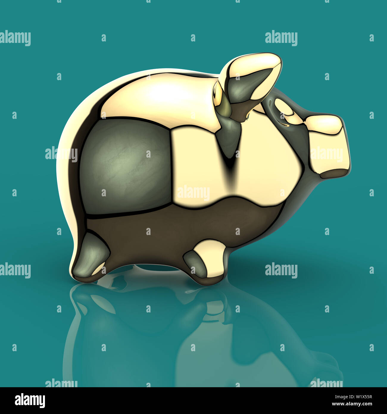 Piggy bank - 3D Illustration Stock Photo - Alamy
