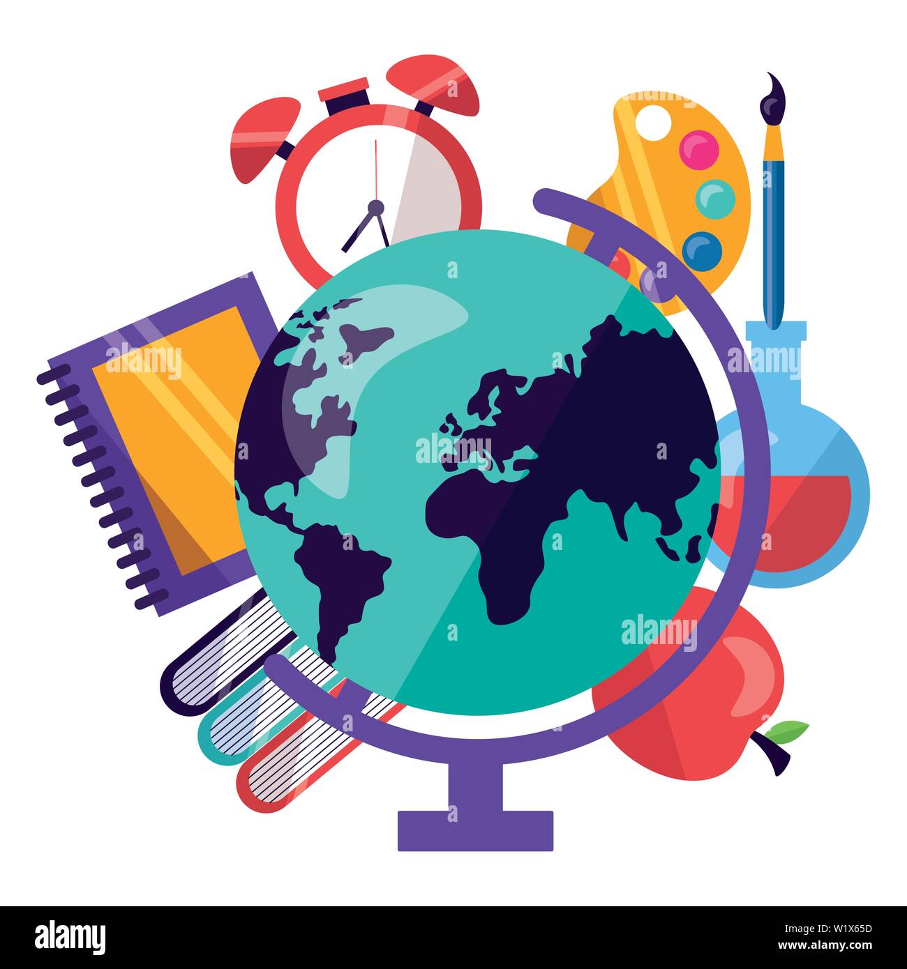 back to school flat design Stock Vector Image & Art - Alamy