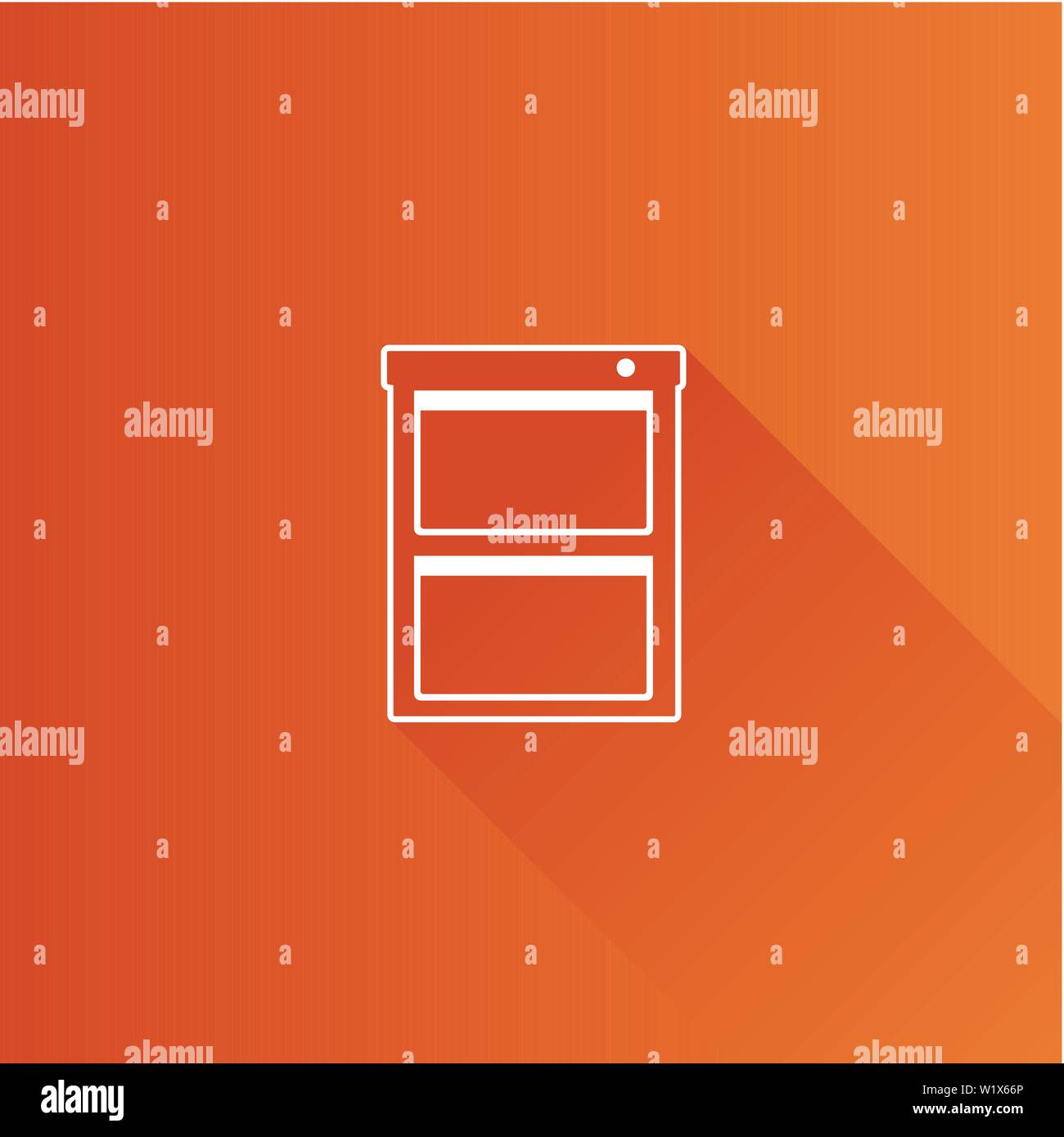 Office cabinet icon in Metro user interface color style. Files document information Stock Vector