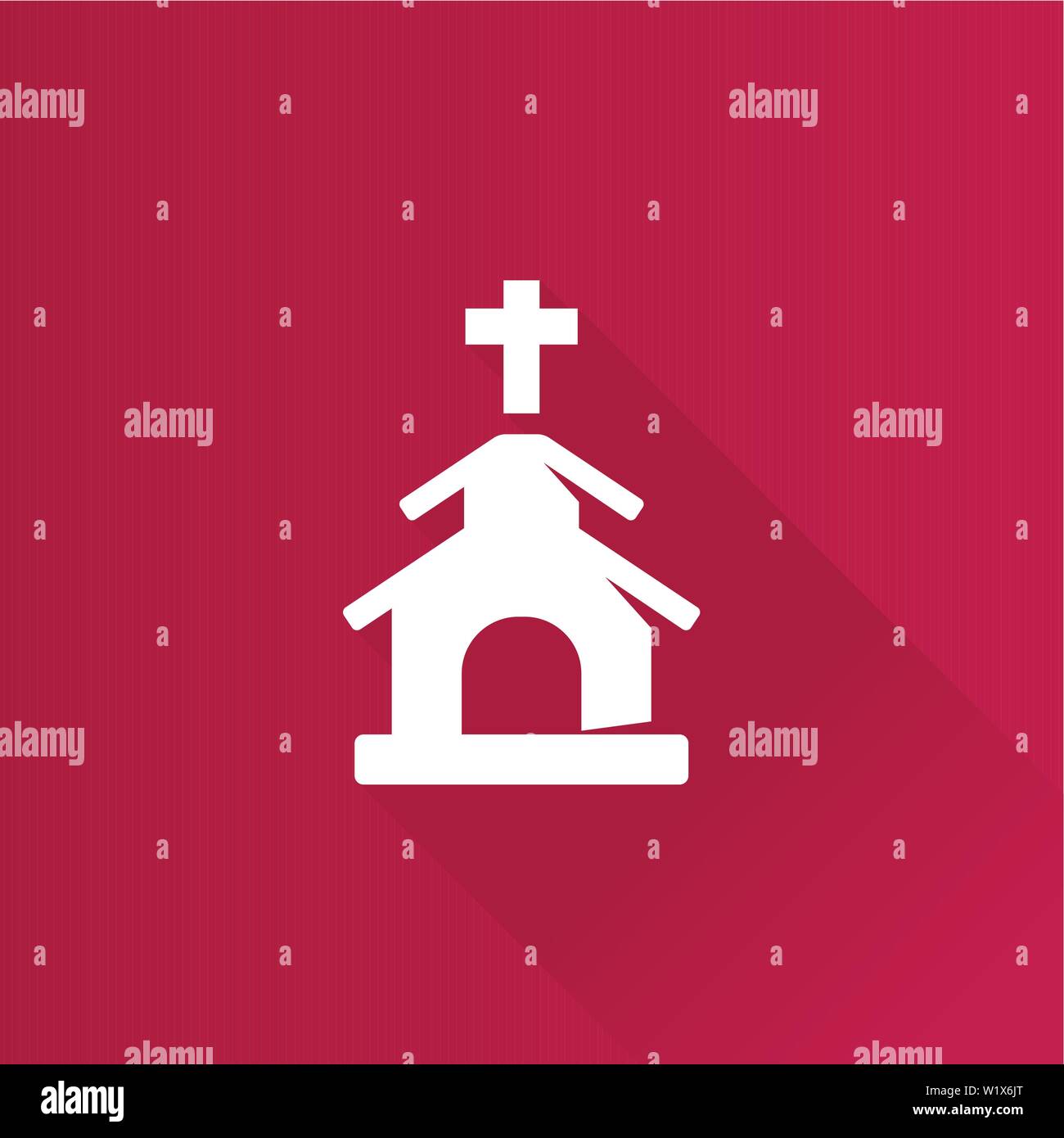 Church icon in Metro user interface color style. Christian chapel synagogue Stock Vector