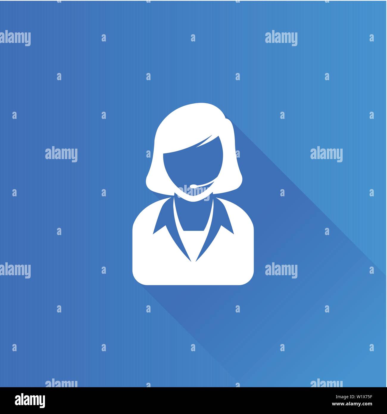 Female receptionist icon in Metro user interface color style. Call ...