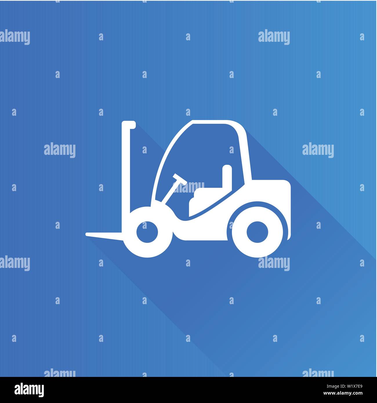 Forklift icon in Metro user interface color style. Industrial vehicle