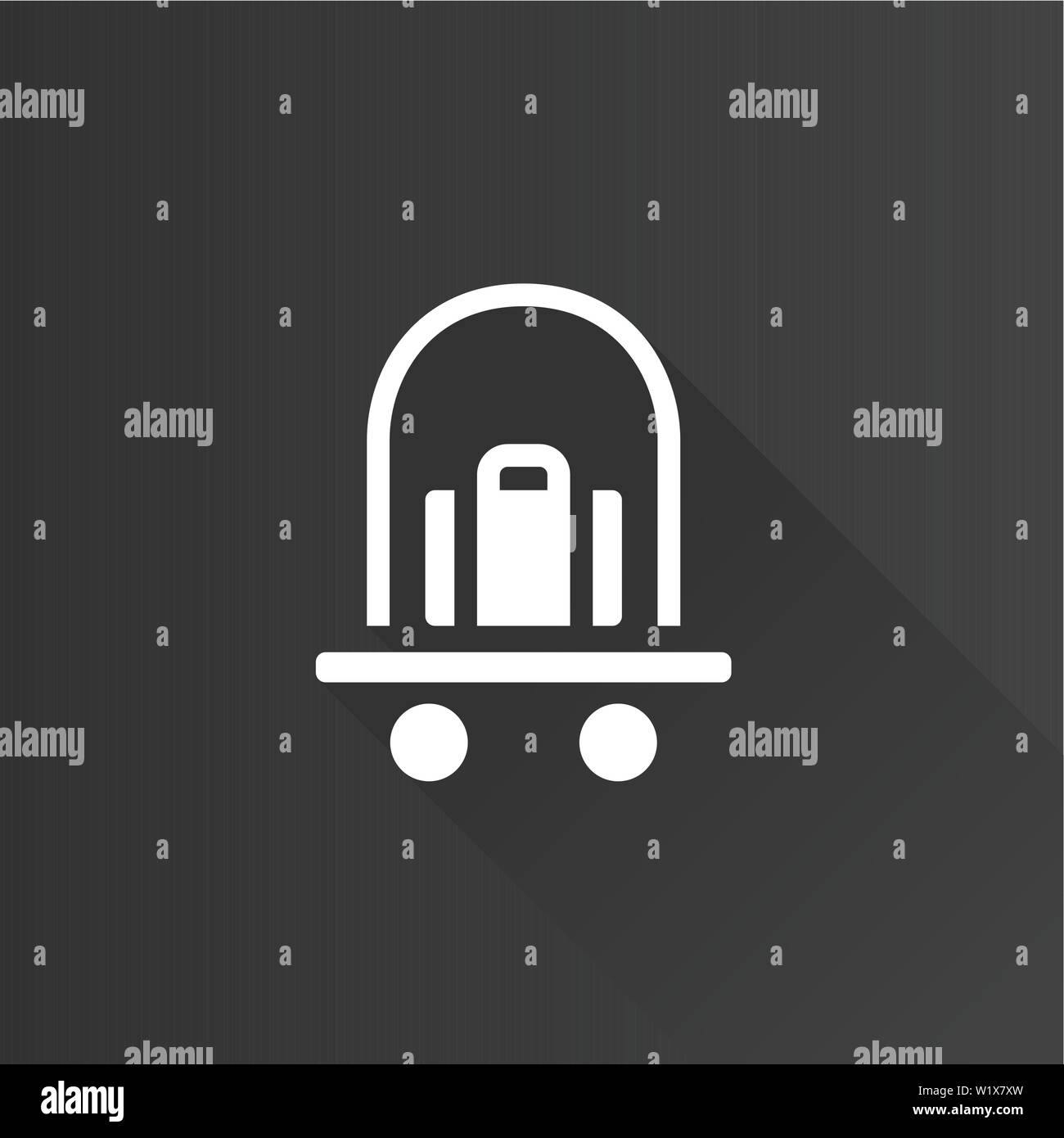 Hotel trolley icon in Metro user interface color style. Accommodation travel baggage Stock Vector