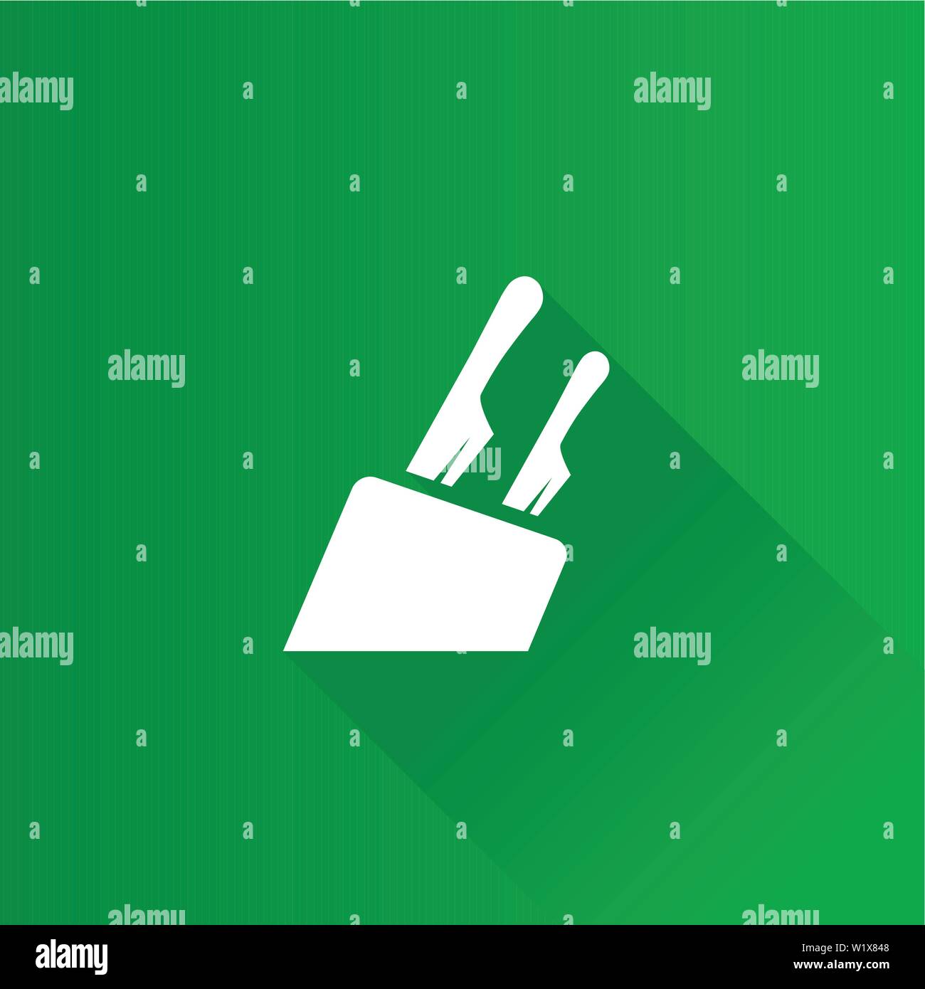 Knife holder icon in Metro user interface color style. Wooden block kitchen set Stock Vector