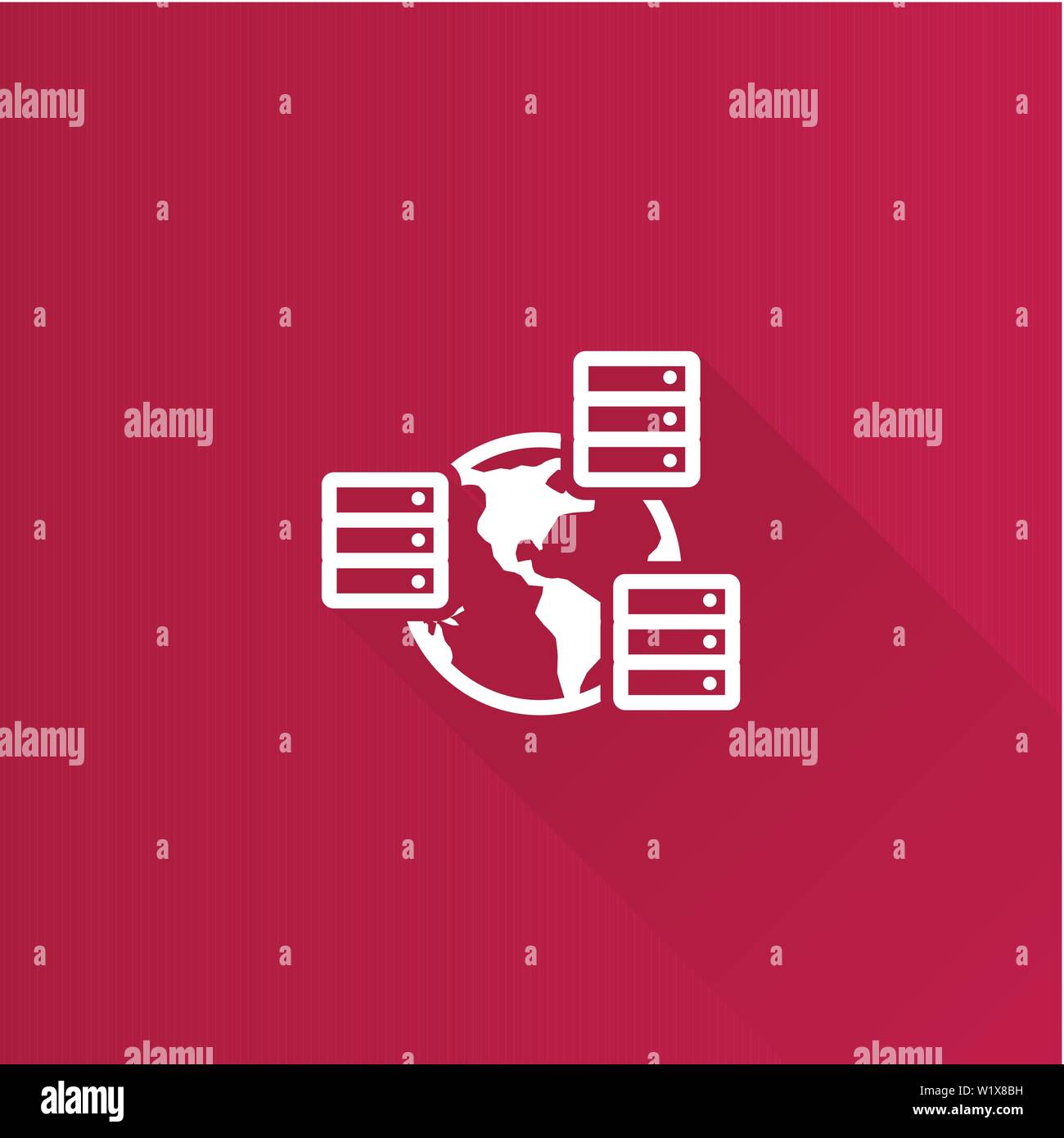 Server icon in Metro user interface color style. Mirror, multiple Stock Vector