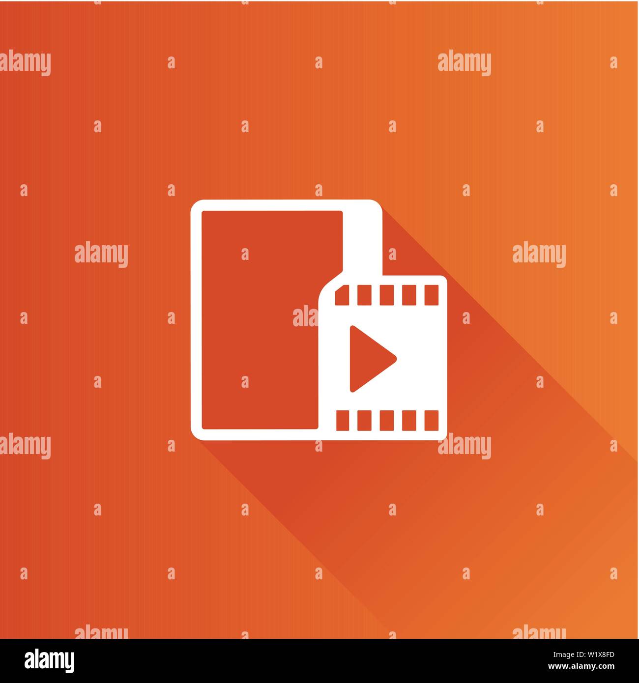 Video file format icon in Metro user interface color style. Computer data movie Stock Vector