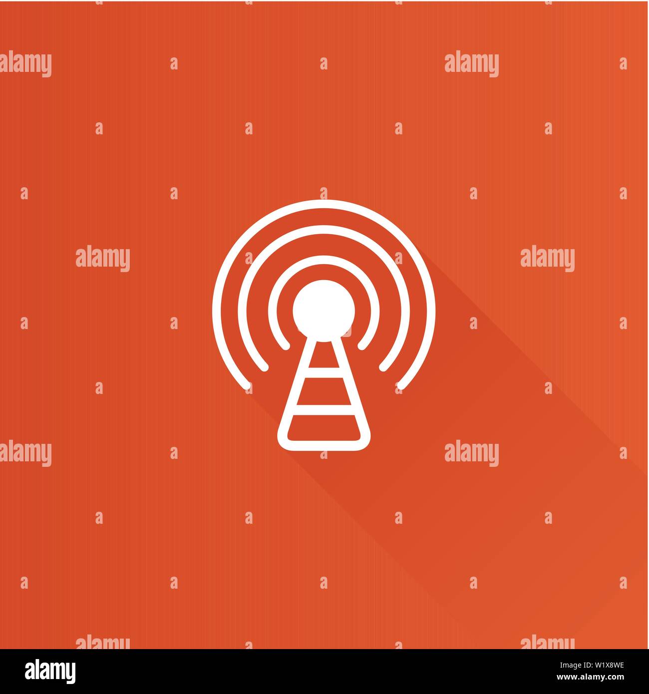 Podcast icon in Metro user interface color style. Broadcast news Stock Vector