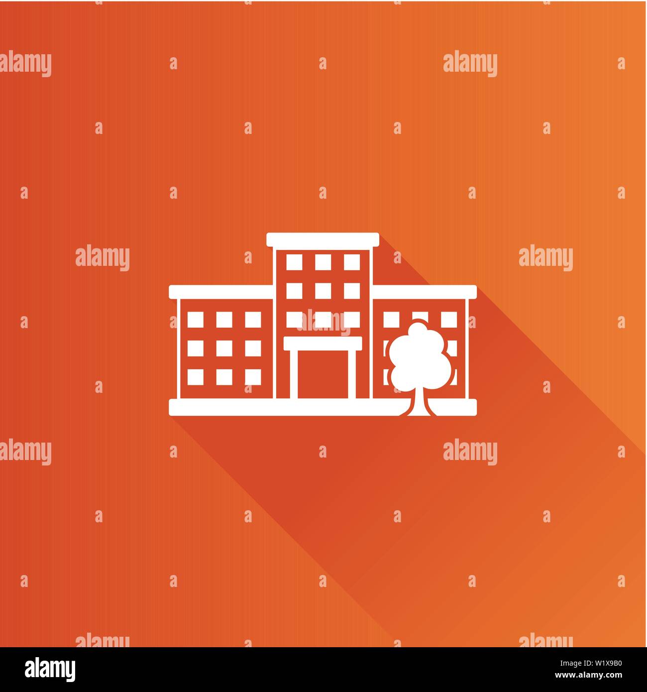 Building icon in Metro user interface color style. Education, school ...