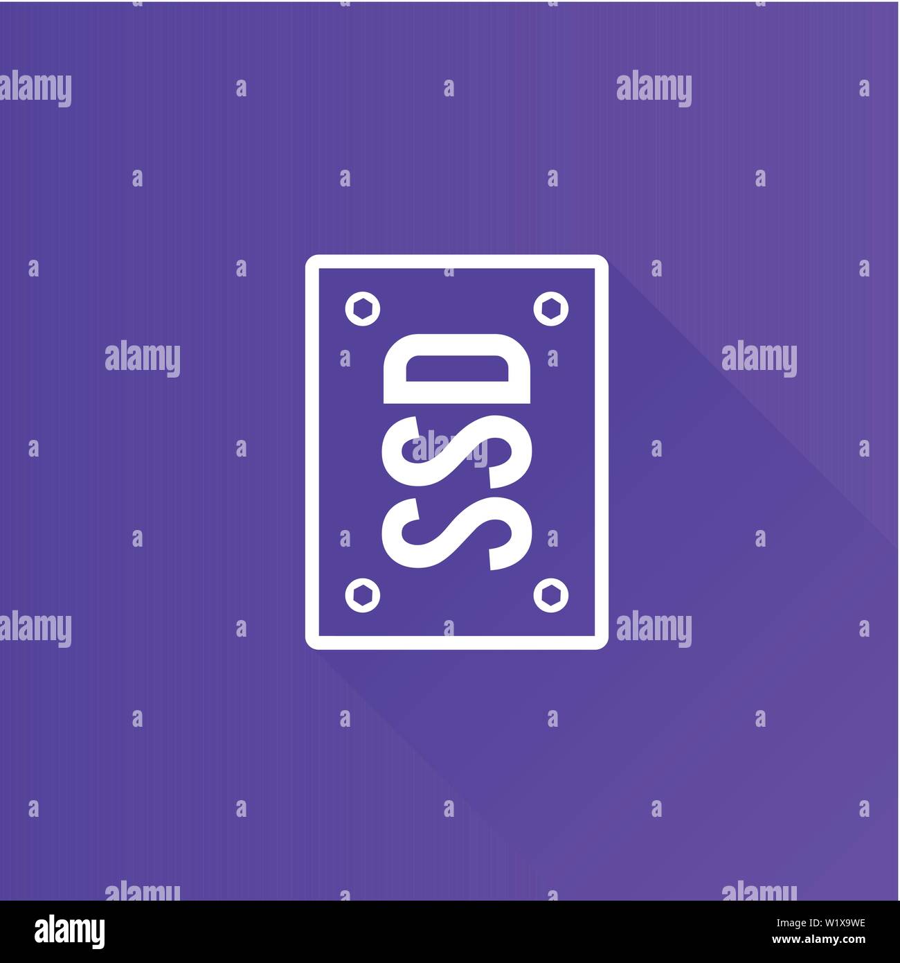 Solid state drive icon in Metro user interface color style. Computer storage SSD Stock Vector