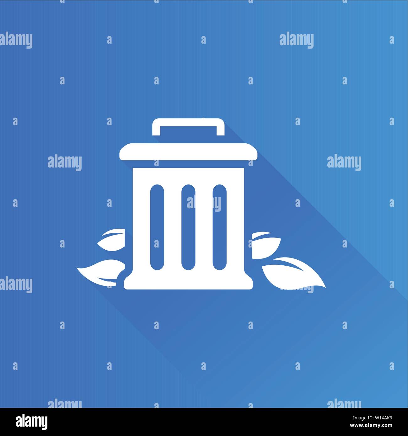 Trash bin icon in Metro user interface color style. Stock Vector
