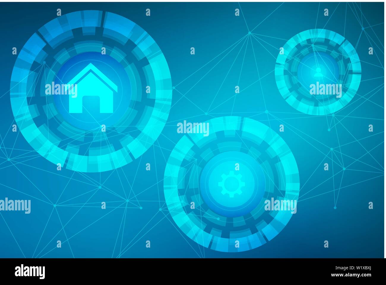 Big Data Visualization Background. Modern futuristic virtual abstract background. Science network pattern, connecting lines and dots. Global network Stock Vector
