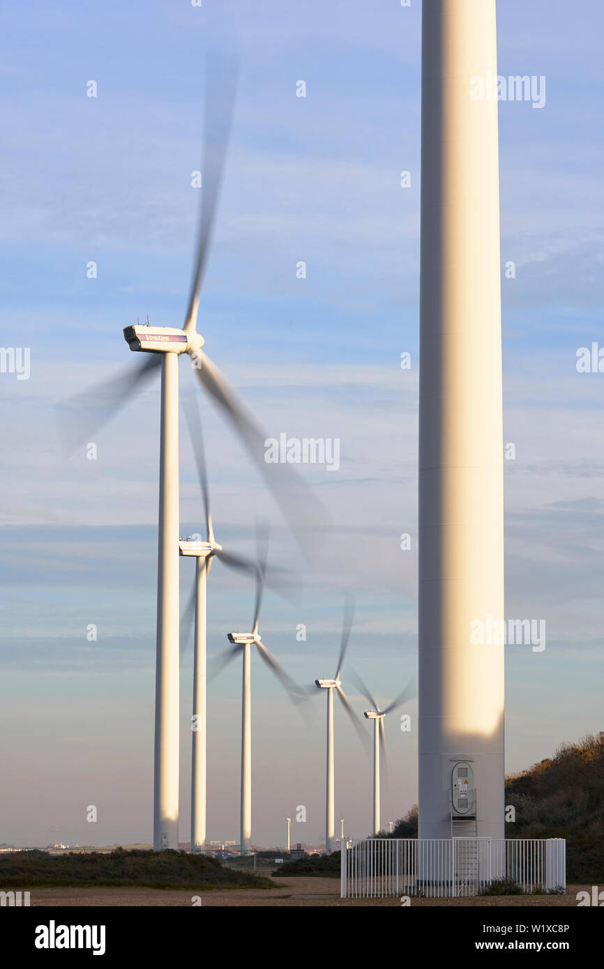 Vestas wind turbines near Rotterdam, The Netherlands Stock Photo