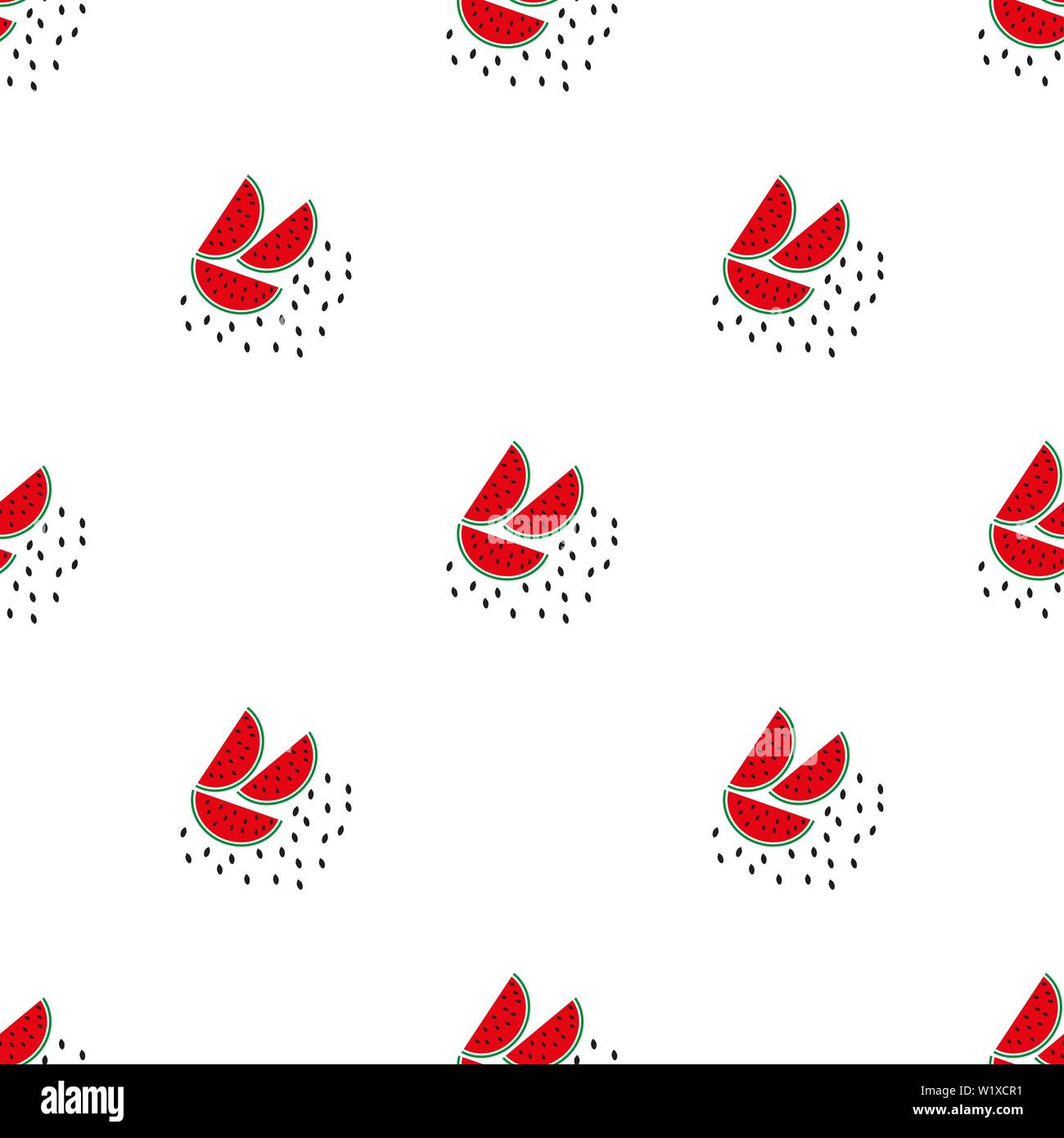 Seamless watermelons pattern. Vector background with watercolor ...